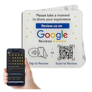 Google Reviews Plate for Front Desk